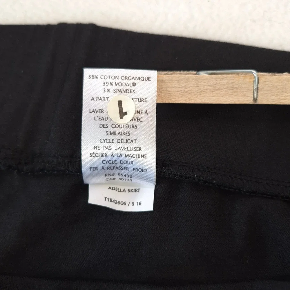 Toad&Co Adella Skirt Black Small Eco Organic Cotton Draped Wrap Mini Casual Chic